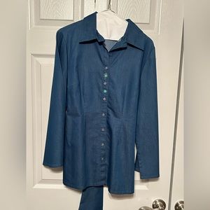 Mishca women’s tunic‎ jeweled button shirt